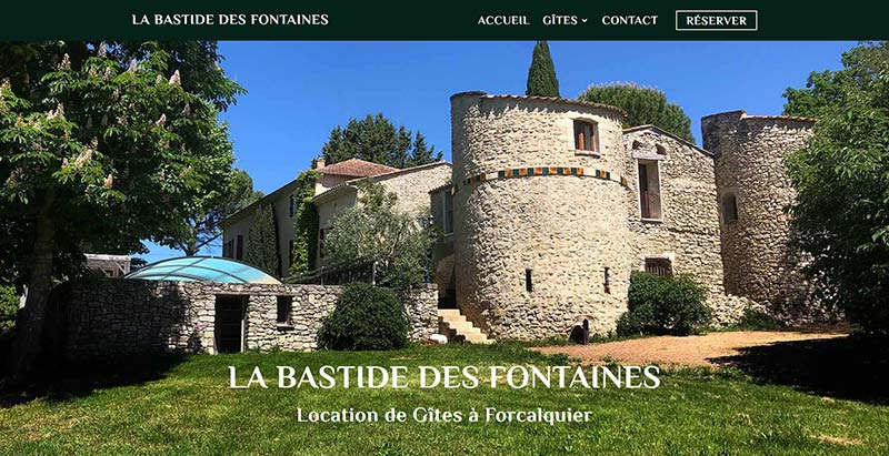 Création du site de la Bastide des Fontaines gîtes à Forcalquier (04300)